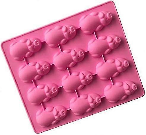 12 hulrom dovne griser silikonform, rosa