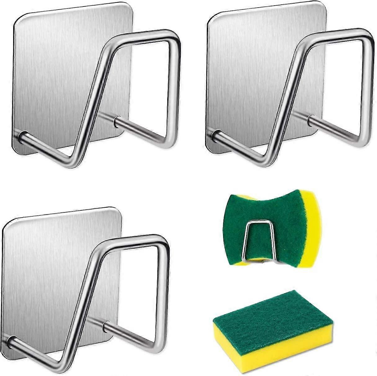 3 Pieces Sponge Holder, Kitchen Sponge Holder, Self Adhesive Sponge Holder