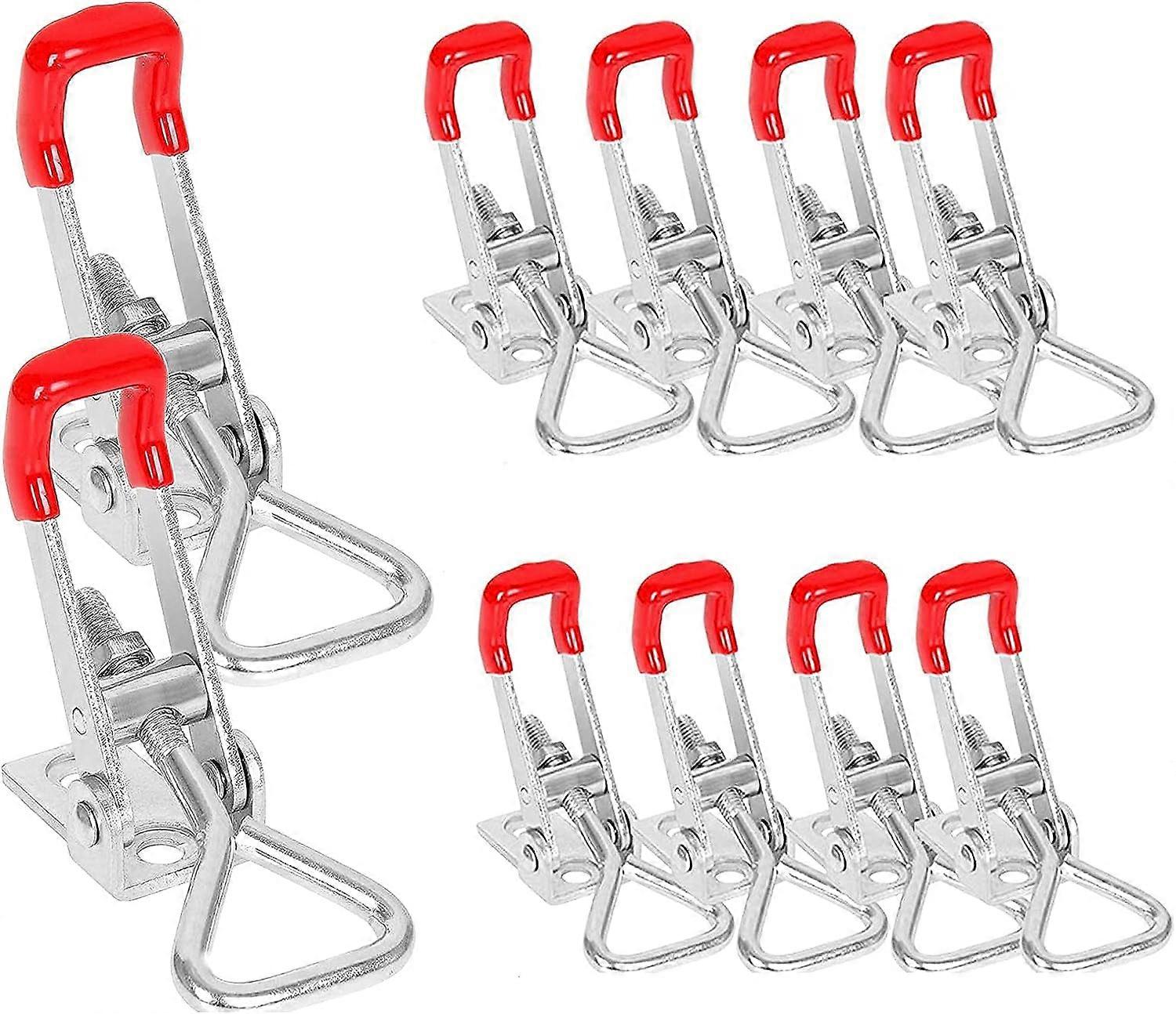 10 Pack Heavy Duty Adjustable Toggle Clamp, 360lbs Holding Capacity 4001 Style Quick Release Toggle Pull Latch Hasp Clamp for Door, Box Case Trunk, Sm