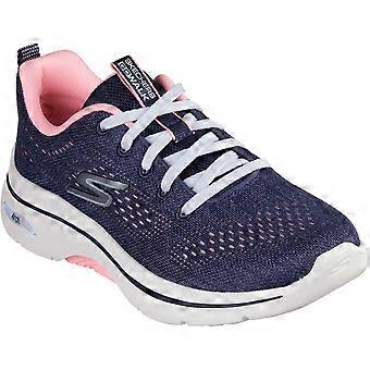 Skechers GO WALK Arch Fit 2.0 Vivid Sunset Textile Women's Navy/Hot Pink Trainers
