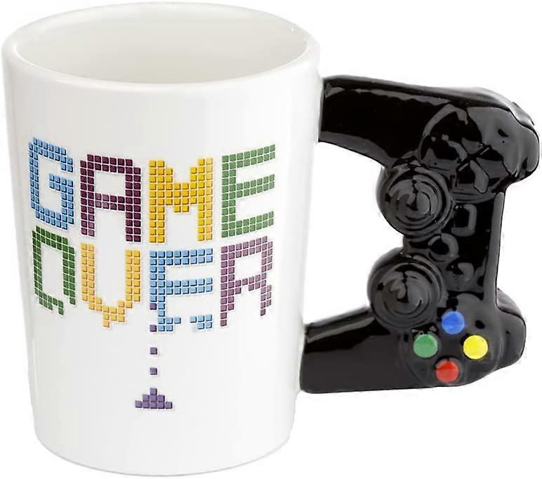 GAME OVER Game Controller Ceramic Shaped Handle Mug, Tea Coffee Hot Drinks, Decorative Gift Box