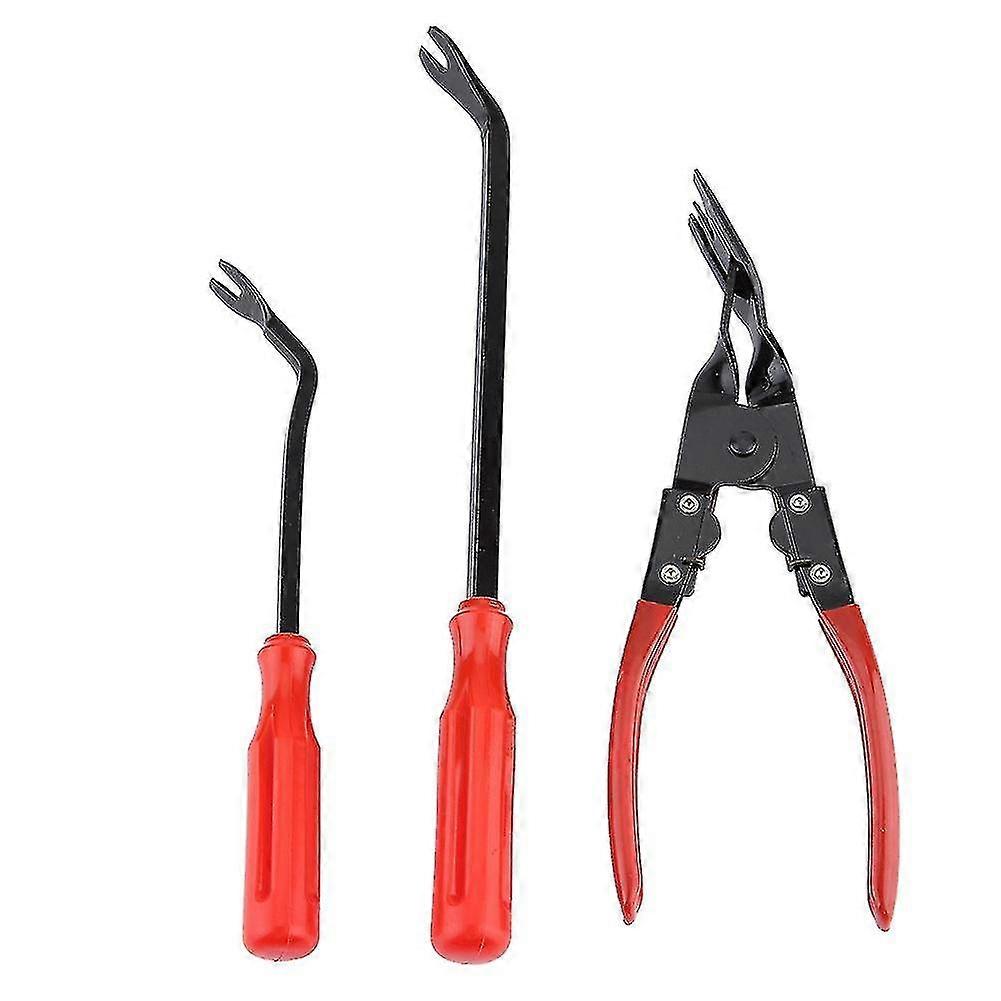 Clip Pliers Set Fastener Remover Auto Trim Removal Tool Kit Auto Upholstery Combo Kit With Storage Bag For Car Door Panel Dashboard(1set, Red