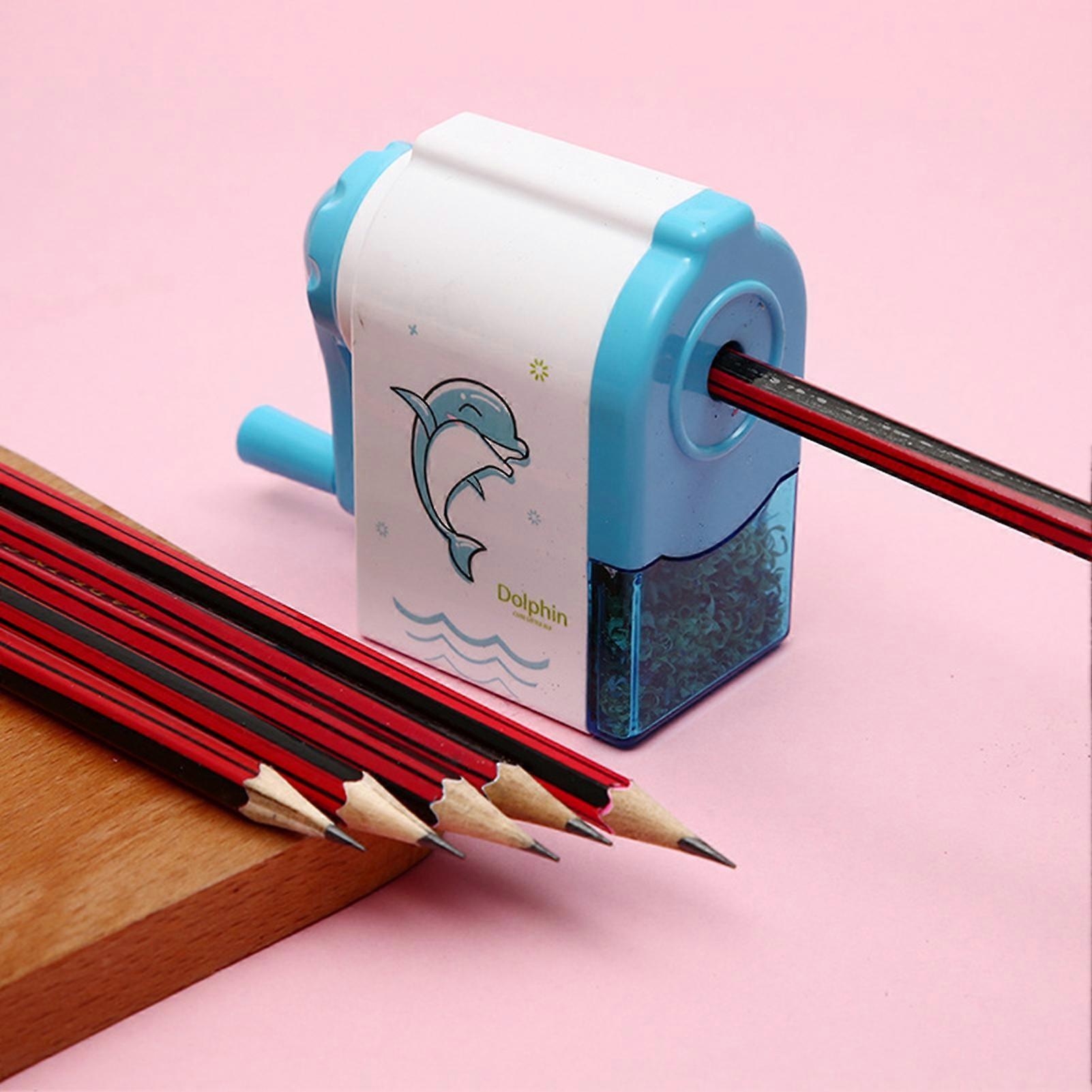 Pencil Sharpener Comfortable Grip Sharp Quick Sharpening Cartoon Dolphin Pattern Pencil Curler School Supplies mengxi