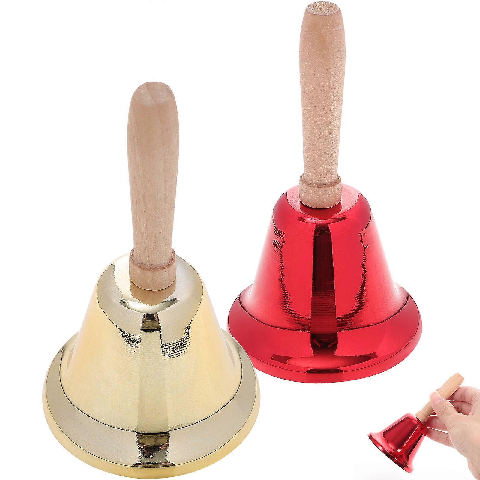 2pcs New Style Metal Creative Rattle Hand Call Bell With Handle Handheld Ringing Bell