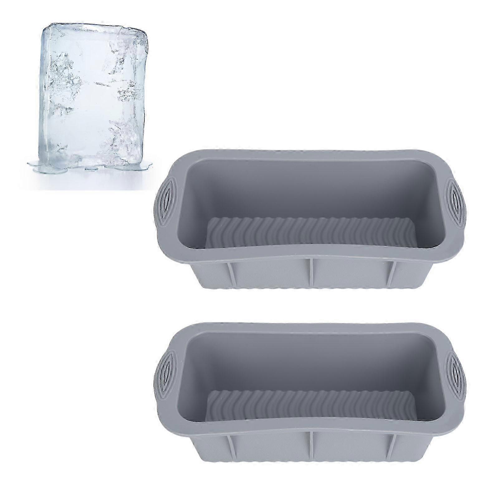 2PCS Large Ice Cube Molds Silicone Multipurpose Large Ice Cube Trays for Bath Cooler