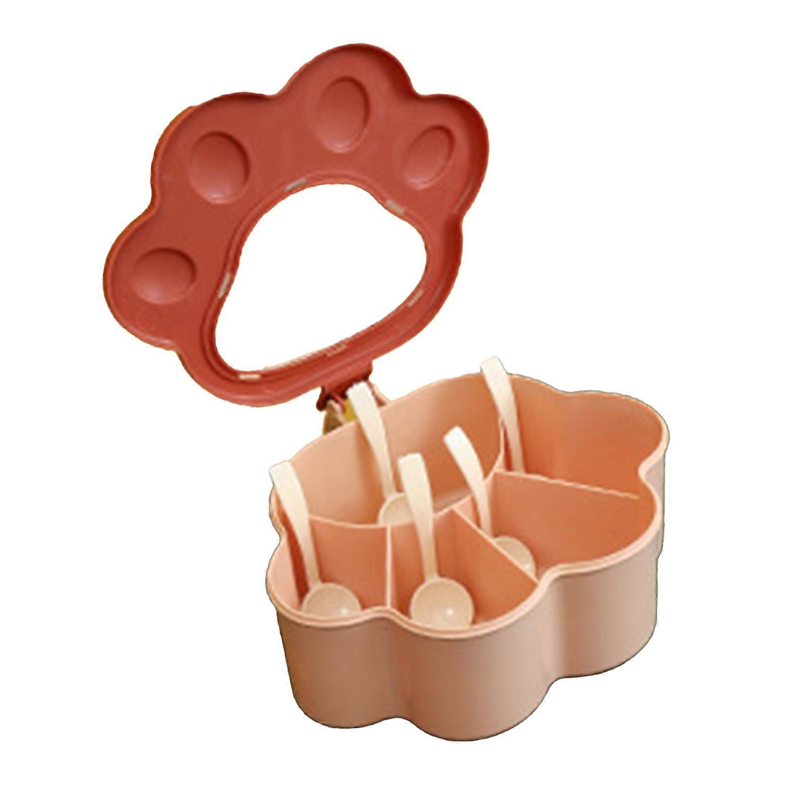 1 Set Seasoning Box Large Capacity Classify Storing Plastic Cat Paw Shape 5 Grids Condiment Dispenser Kitchen Gadget QingHai