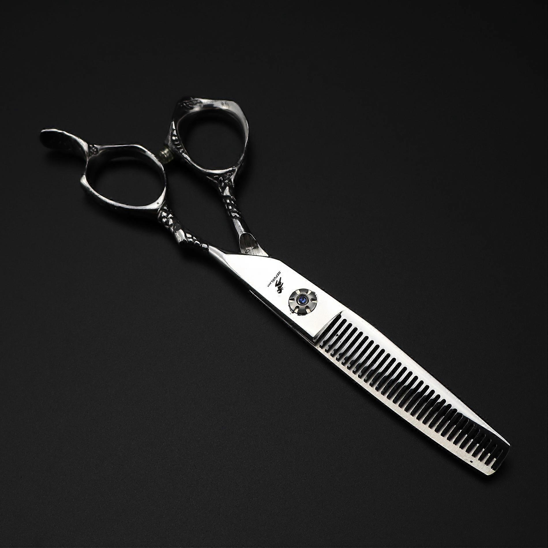 6.0 Inch Small Dragon Handle Hairdressing Scissors Haircut Scissors Flat Scissors Bangs Cutting Teeth Scissors Thin Scissors