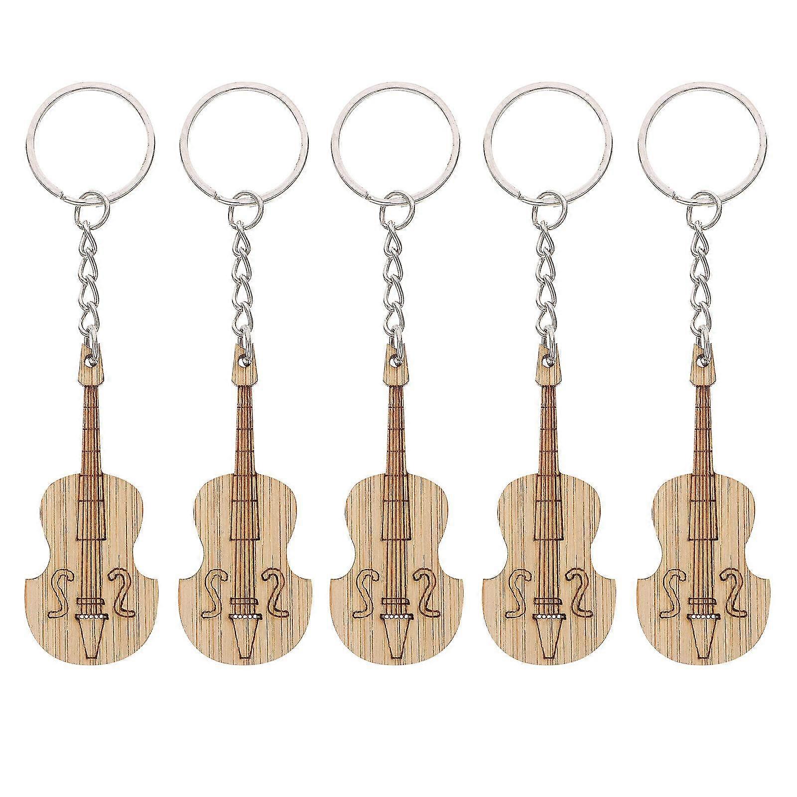 5pcs Musical Instrument Keychains Decorative Key Rings Keychain Accessories