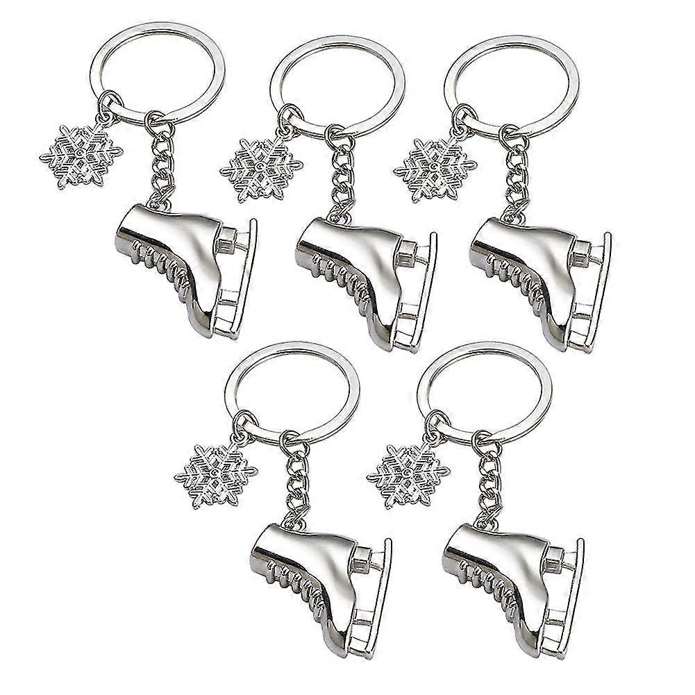 5 Pack Ice Skates Snowflake Keychain Gift 3d Skating Skate Shoe Key Ring For Winter Gift