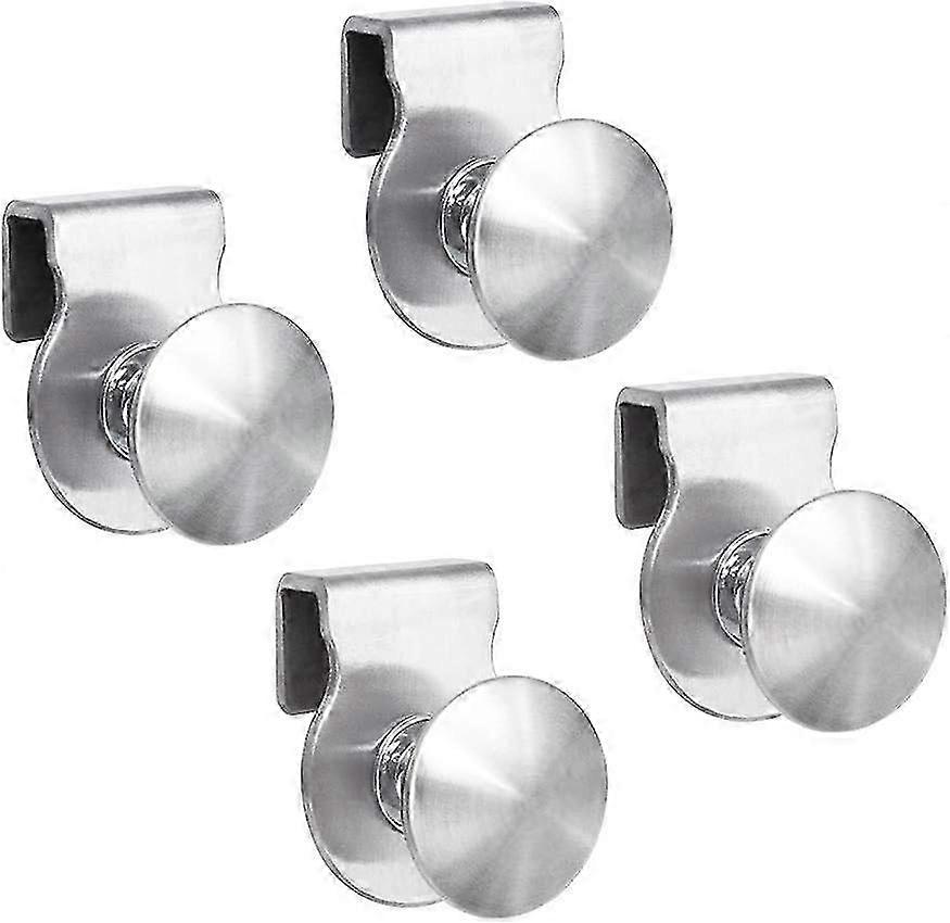 4 قطع مقابض أبواب زجاجية من الفولاذ المقاوم للصدأ لا حفر لأدراج خزائن زجاجية للأثاث العرضي 5-8 مم