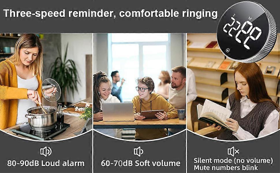 Timer, Kids Kitchen Timer, Digital Countdown Magnetic Egg Timer for Cooking