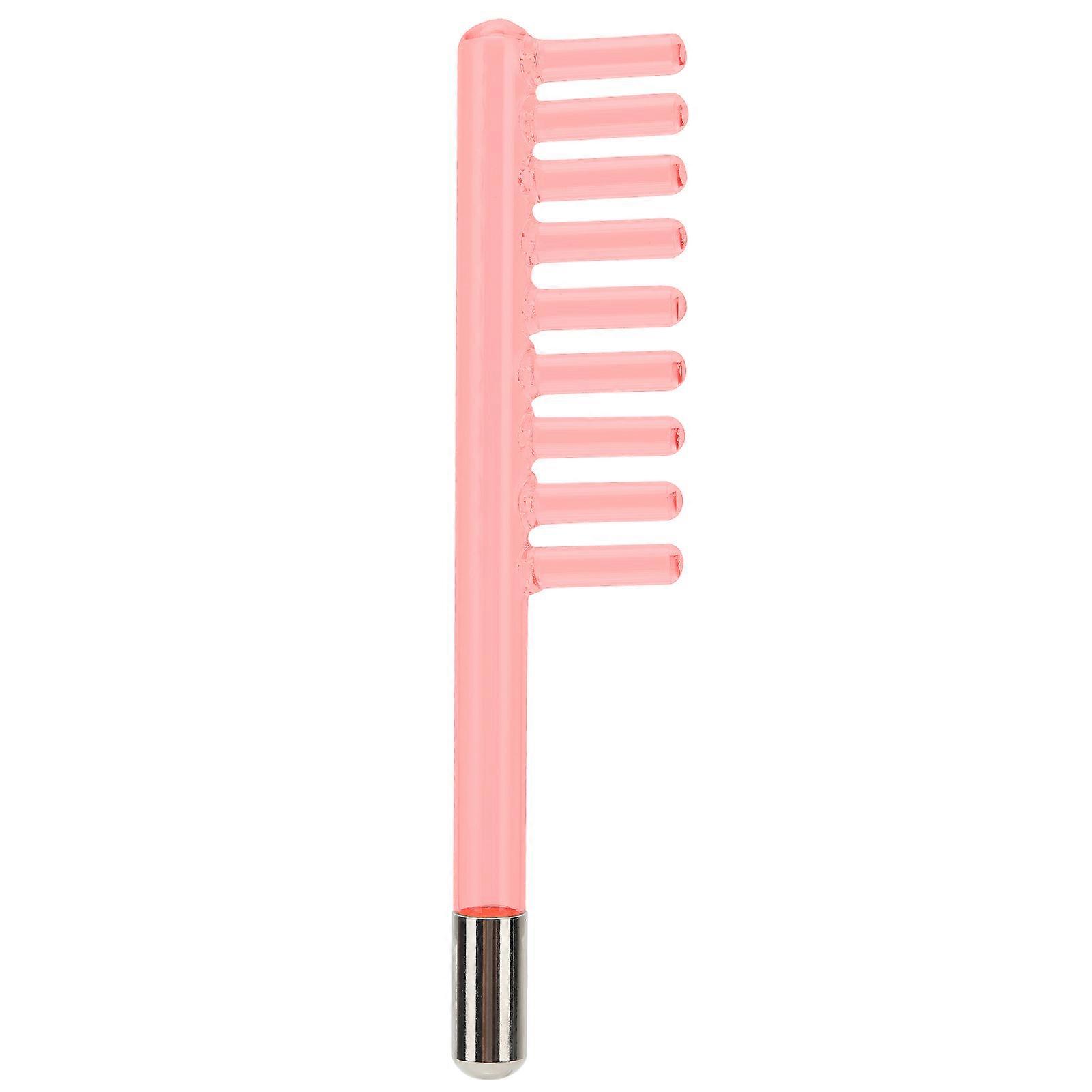 High Frequency Electrotherapy Instrument Dandruff Removal Glass Comb Shaped Probe,Red Light