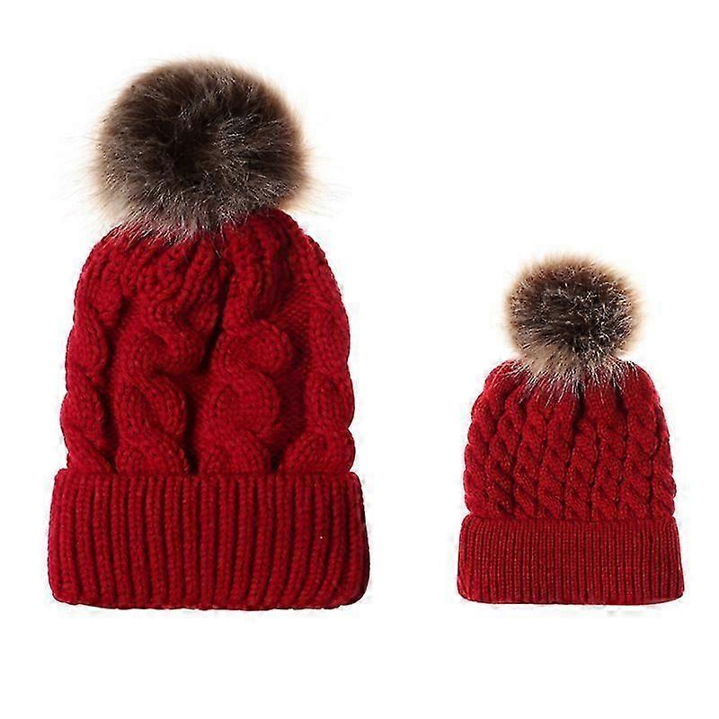 Outdoor bayanlar kışlık termal örme yün bükümlü kayak şapkası (kırmızı)1 adet