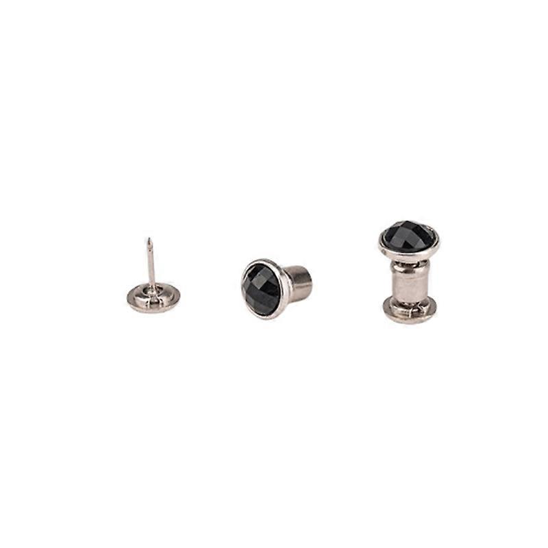 INF Invisible push buttons, flat back with rhinestones, round buttons (10 pcs)