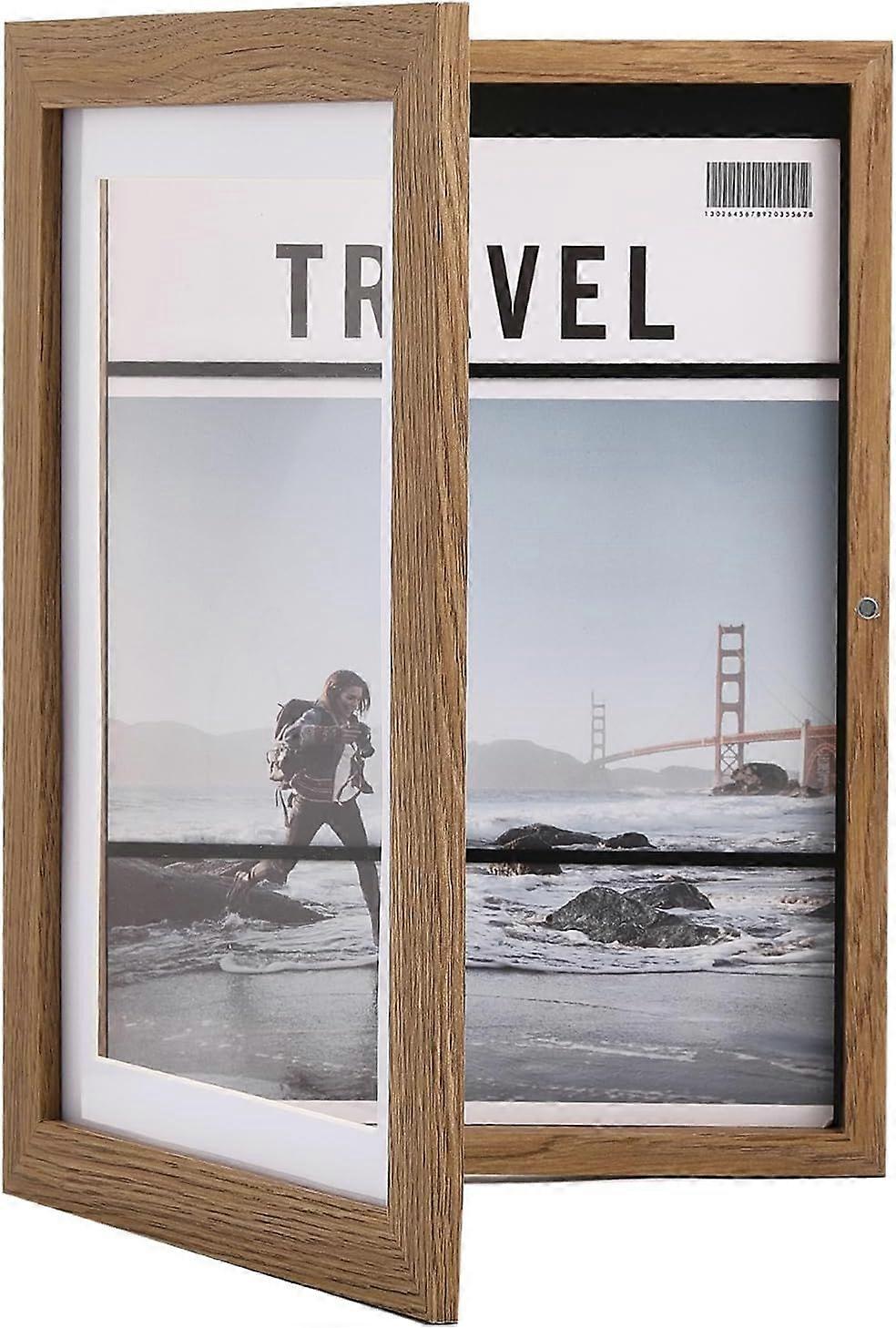 9.8x13Inch Rectangle Flip Cover Wooden Oil Painting Storage Art Frames Front Opening Holds Box Photo Frame with Iron Nail for Painting Display Home De