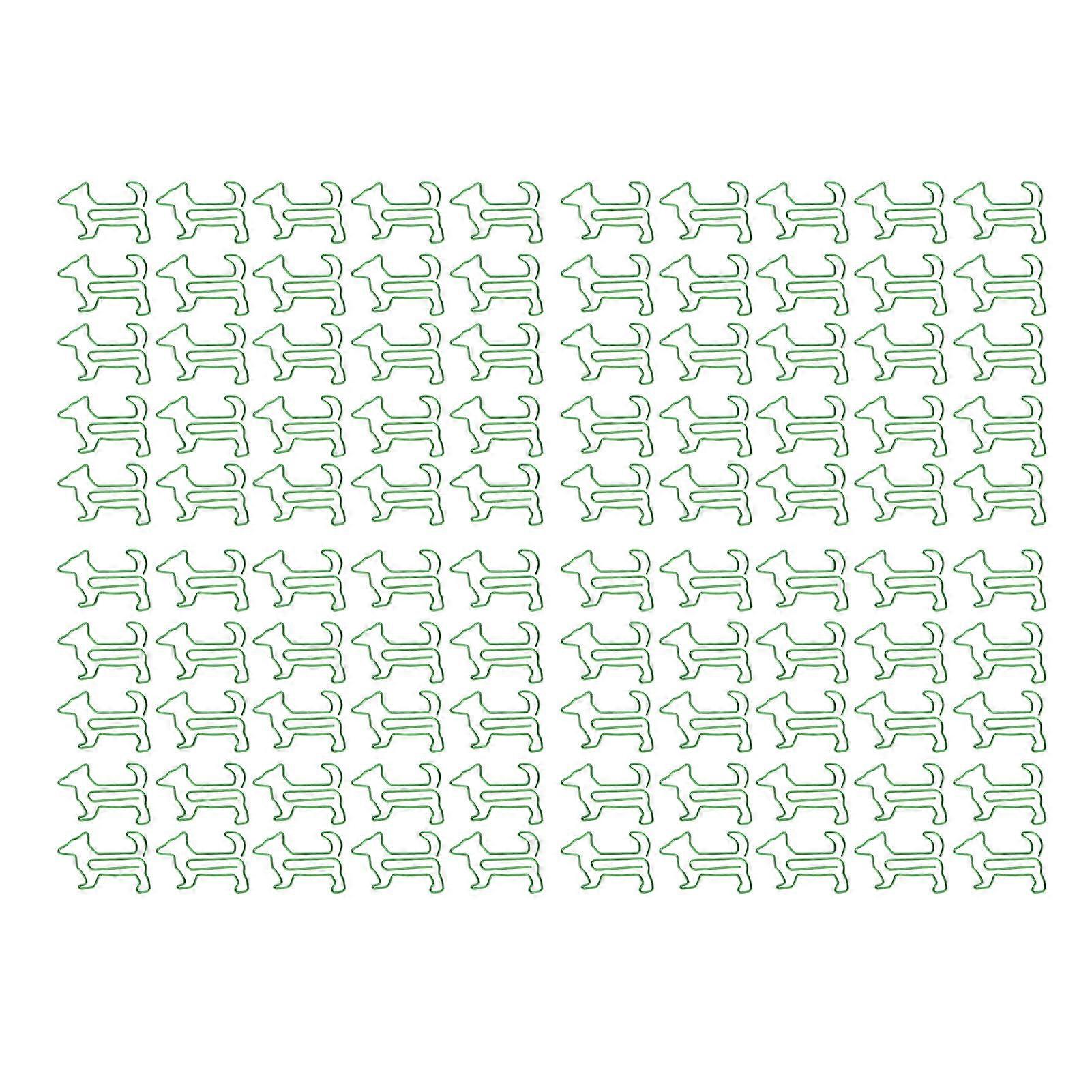 100pcs Green Animal Shape Paper Clips - Small Planner Clips with Storage Box for Cute Organization