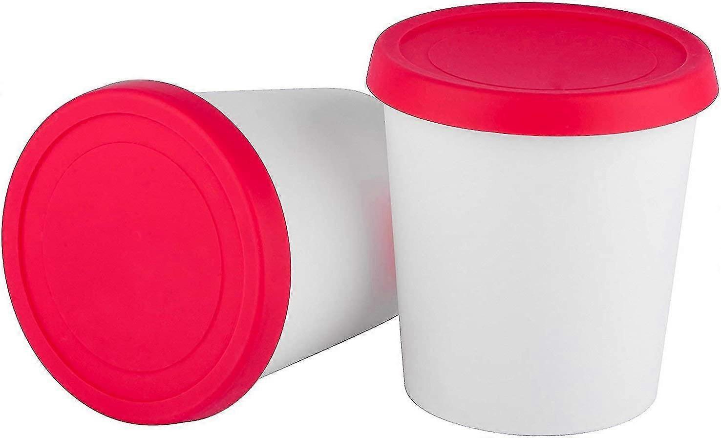 e Ice Cream Freezer Storage Containers Set Of 2 With Silicone Lids,7653