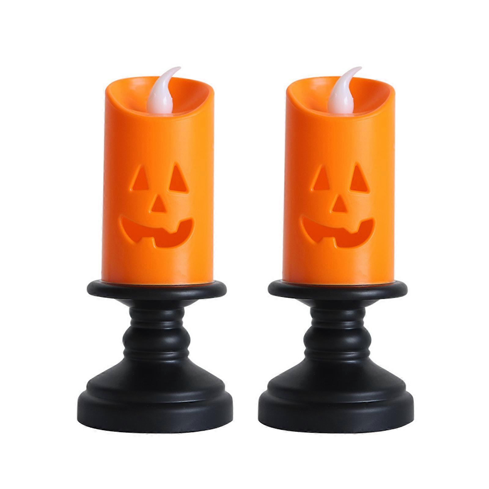 Jednoduchá halloweenska výzdoba: 2ks LED tekvicové lampáše na dekoráciu stola