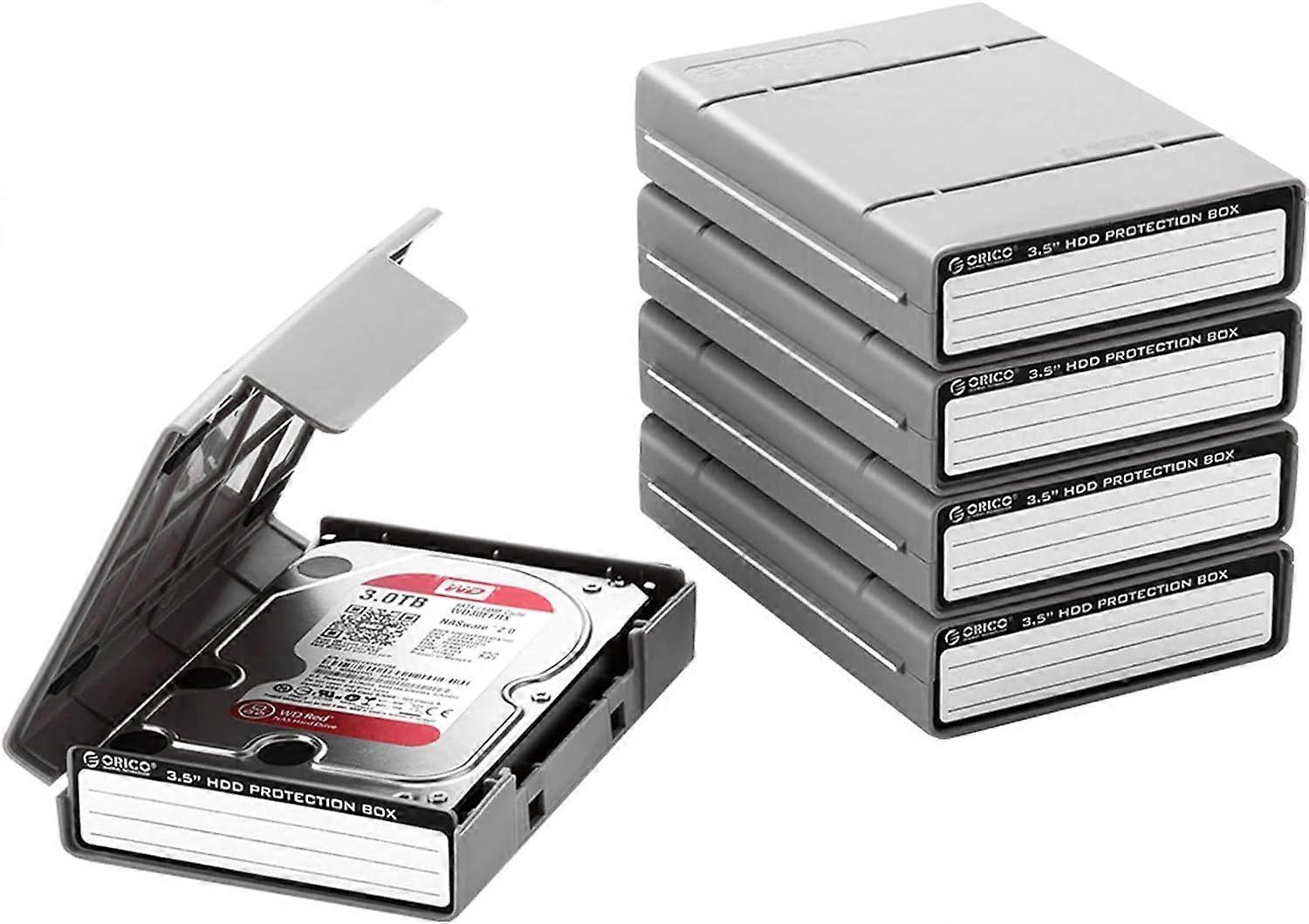 SBSGV 3.5 Inch Hard Drive Case Protective Box with Anti-Static ,Shockproof and Dustproof Function, Storage Case for HDD External Hard Drive Case,Gray,