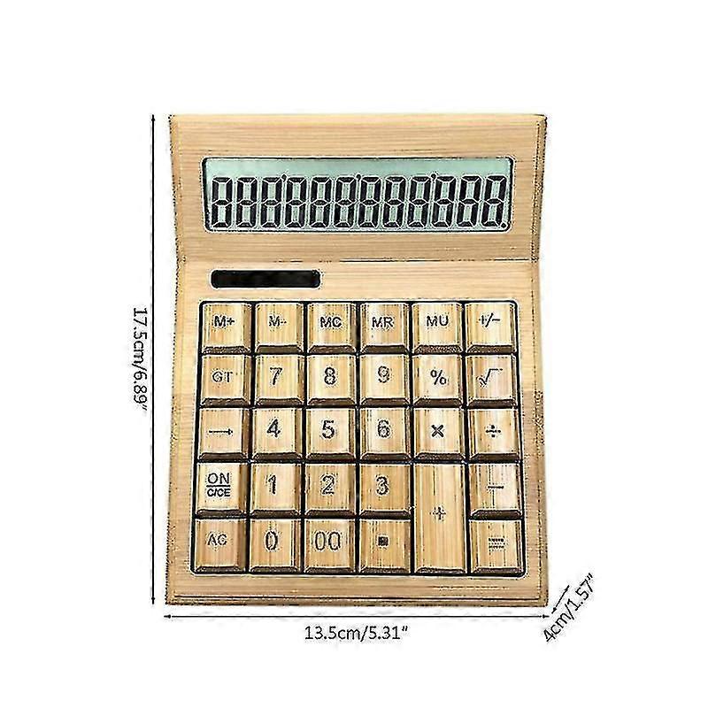 Functional Calculator Solar Power Bamboo Calculators With Large Display