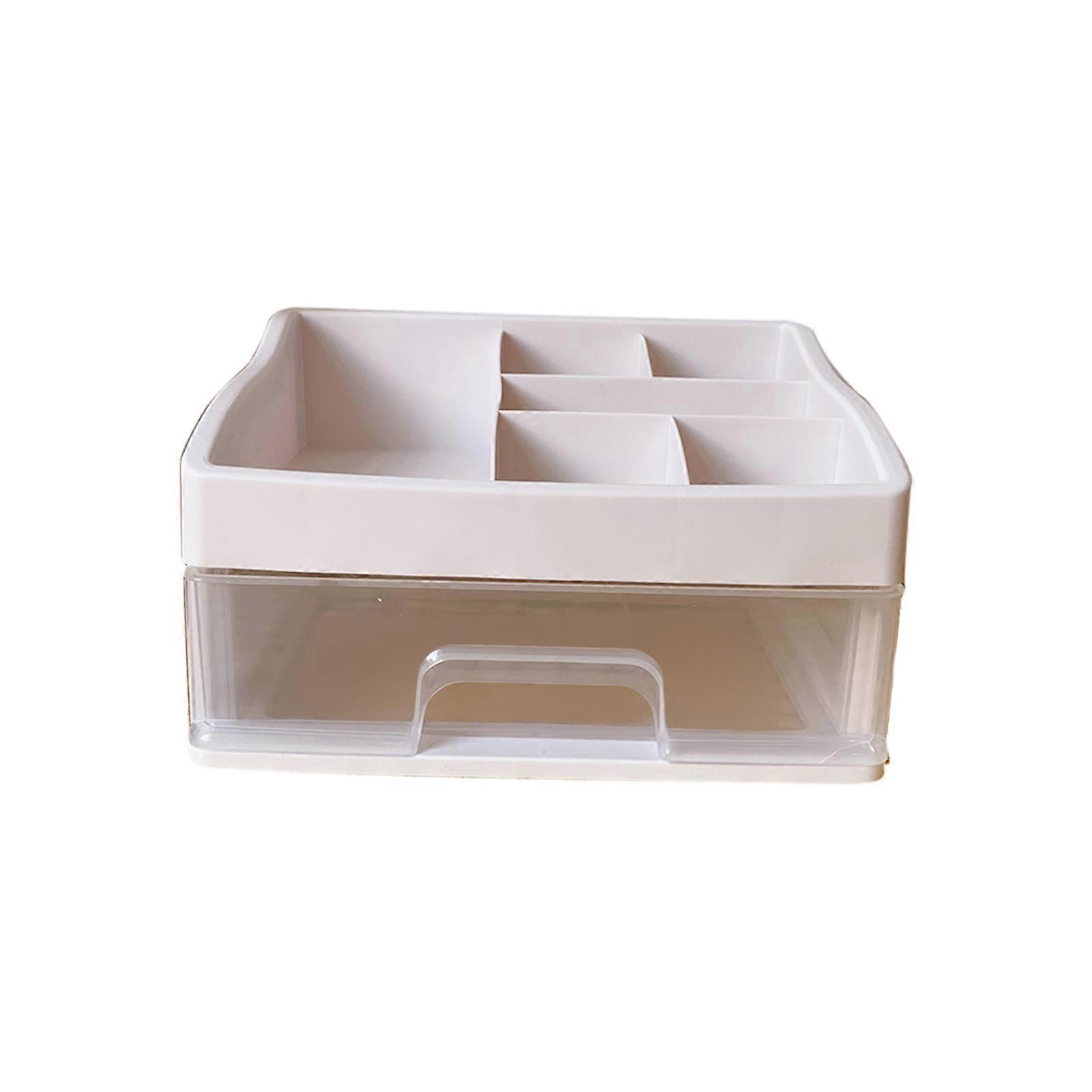 Desktop Organizer Durable Dustproof Stable Space Saving Wide Application Multi Layers Desktop Storage RackBeige Two Layers