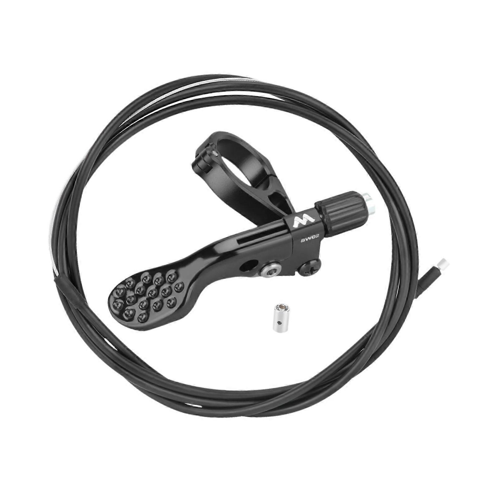 Bike Seatpost Dropper Remote Control Lever with Cable and End Cap for Riding Black