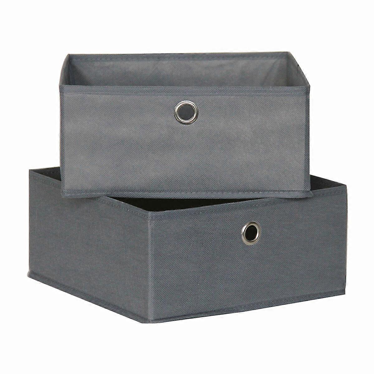 Storage Boxes Mondex Grey 28 x 28 x 13 cm (2 pieces)