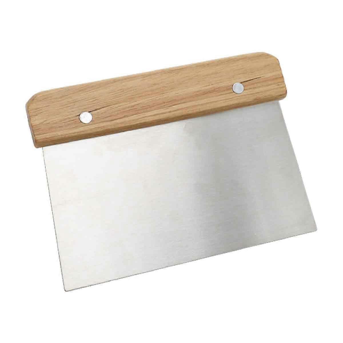 Stainless steel wooden handle noodle cutter sausage flour scraper dough cutter cake scraper noodle scraper baking tool
