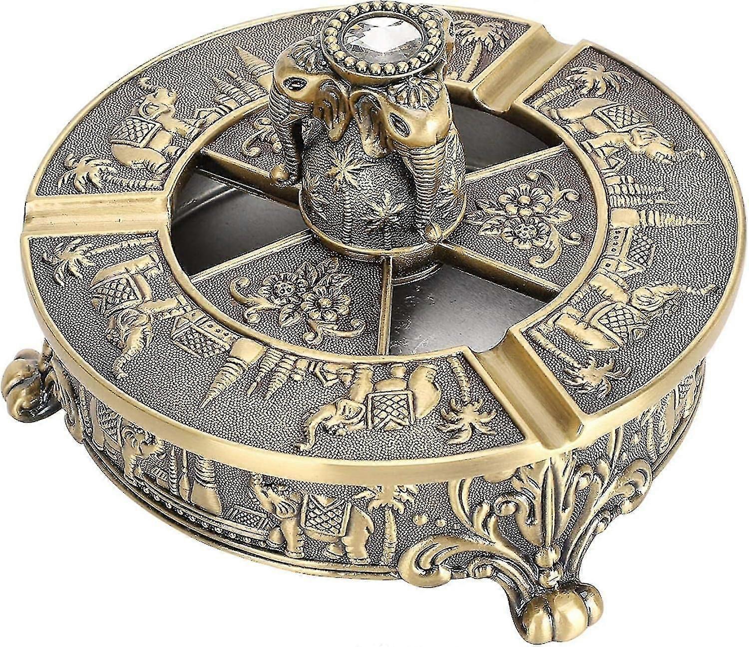 Vintage Metal Cigarette Ashtray With Lid - Strong Wear-resistant Decorative Ashtray For Home & Star Hotels Sxq