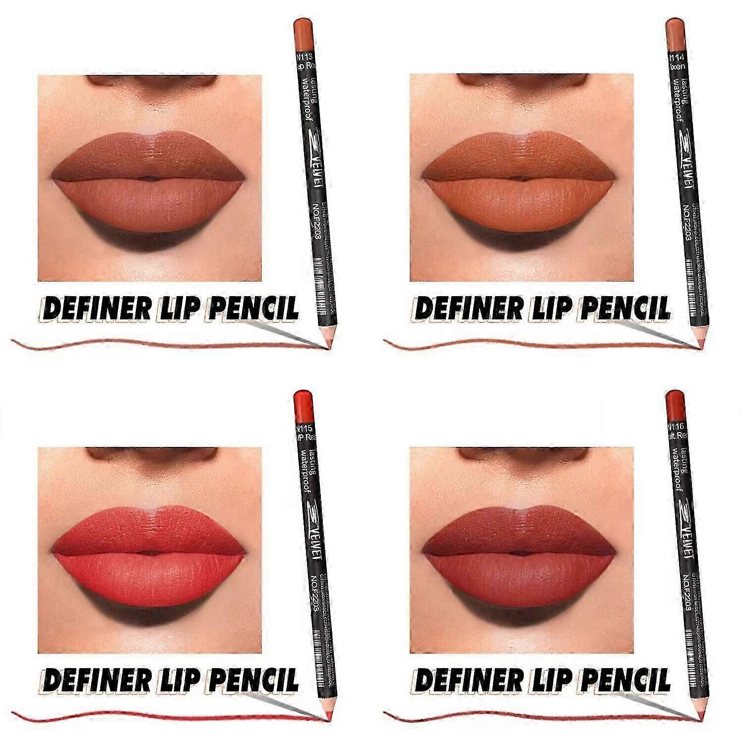 4Pcs Nude Matte Non-stick Cup Long-Lasting Lip Liner