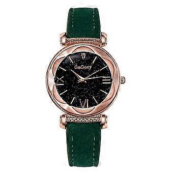 Gogoey Ladies Starry Sky Leather Belt Watch Green