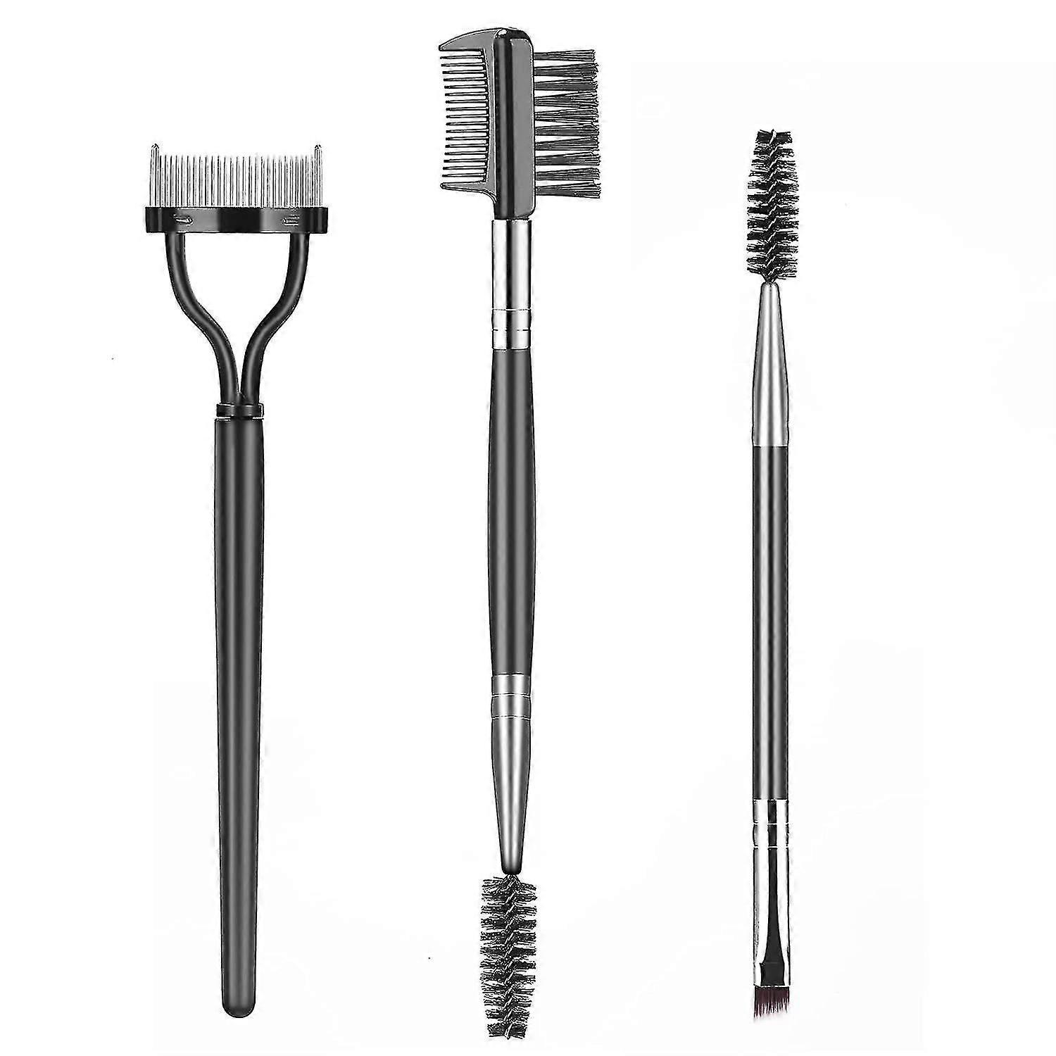 Eyebrow Brush Eyelash Separator Brow Comb & Lash Spoolie Professional Eye Makeup Tools (3 Pieces Set)