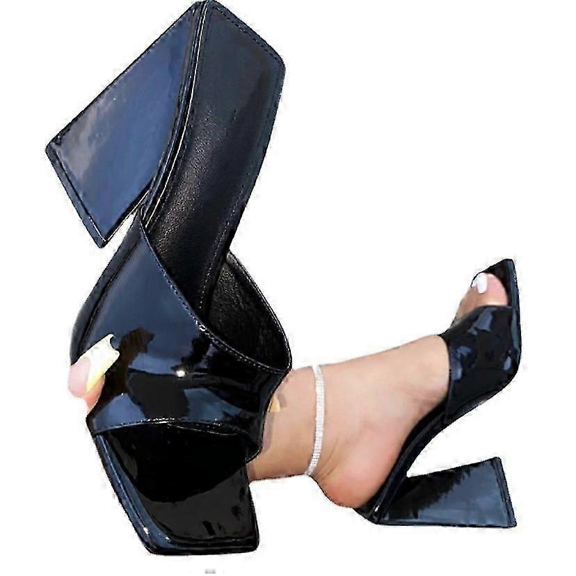 Ouvert à bout carré talons une sangle à enfiler sur les sandales pour femmes Sandales à talons épais