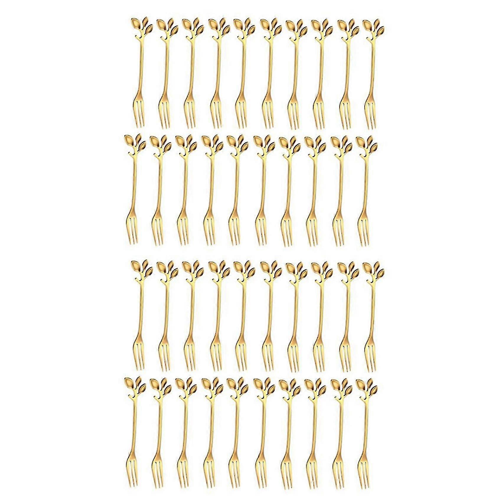 40pcs Stainless Steel Flatware Fruit Fork Dinnerware Appetizer Snack Dessert Fork Kitchen Tableware