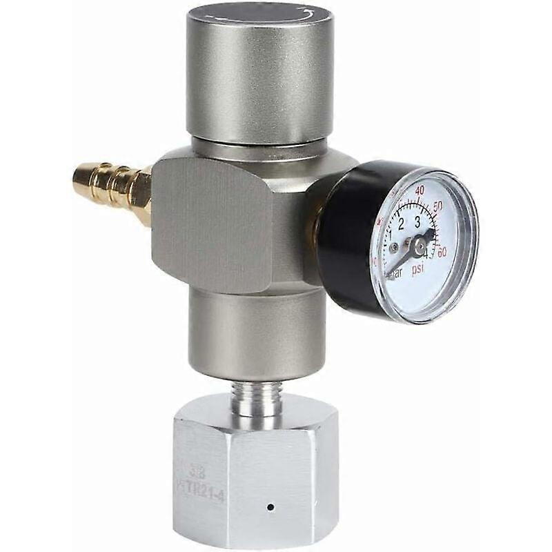 2 in 1 CO2 Adapter Mini Soda CO2 Gas Regulator Pressure Gauge with 3/8 inch to TR21.4 Adapter for Sodastream