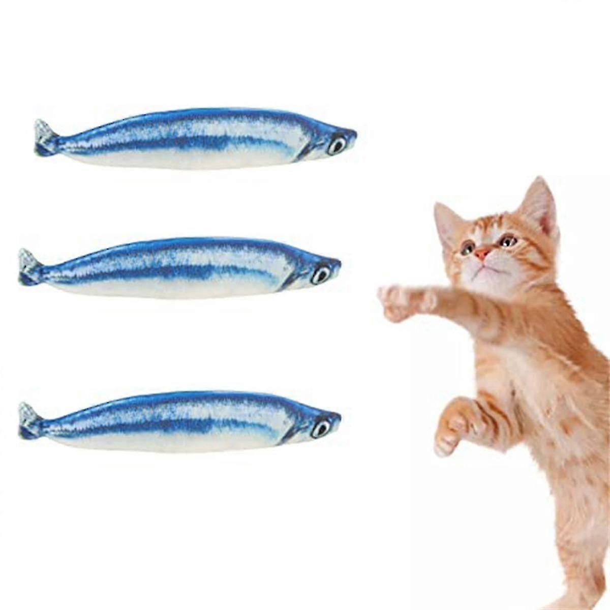 3 Pack Cat Toys Saury Fish,Cat Chew Toy Catnip Toys for Indoor Cats