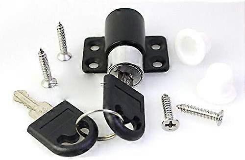Sliding window protection lock - Black - With screws (1 piece)