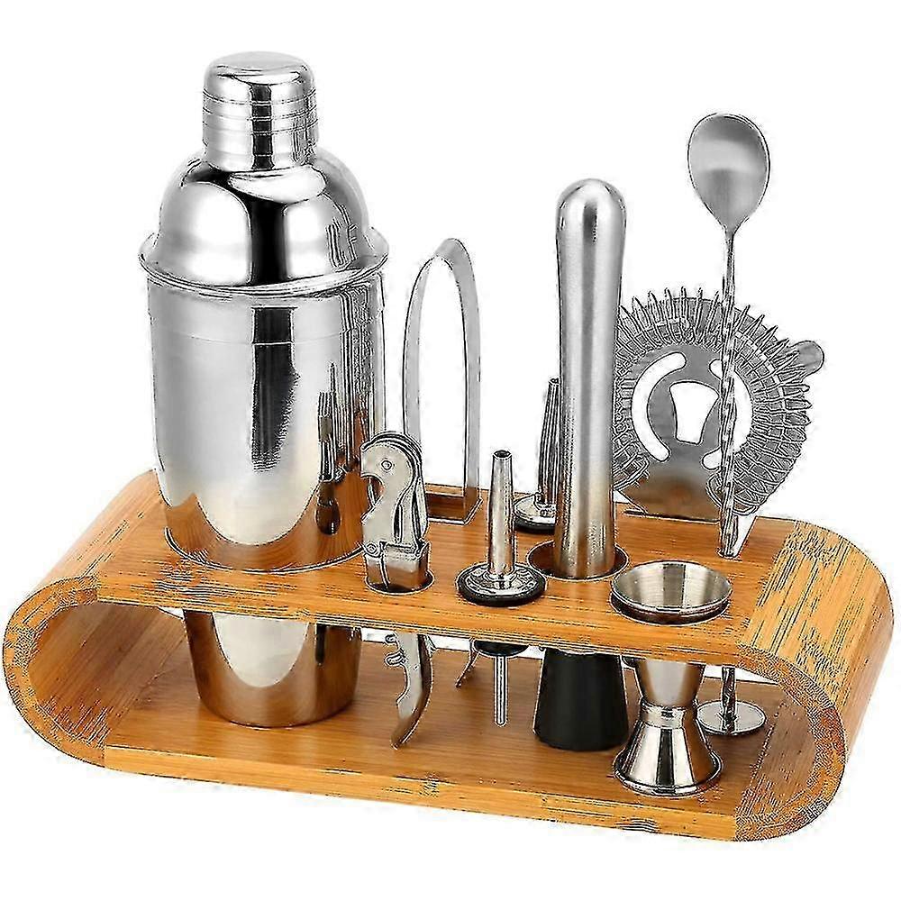 Set Professionale Shaker Cocktail da 10 Pz, Kit Barman Premium in Acciaio Inox con Colino e Cucchiaio -