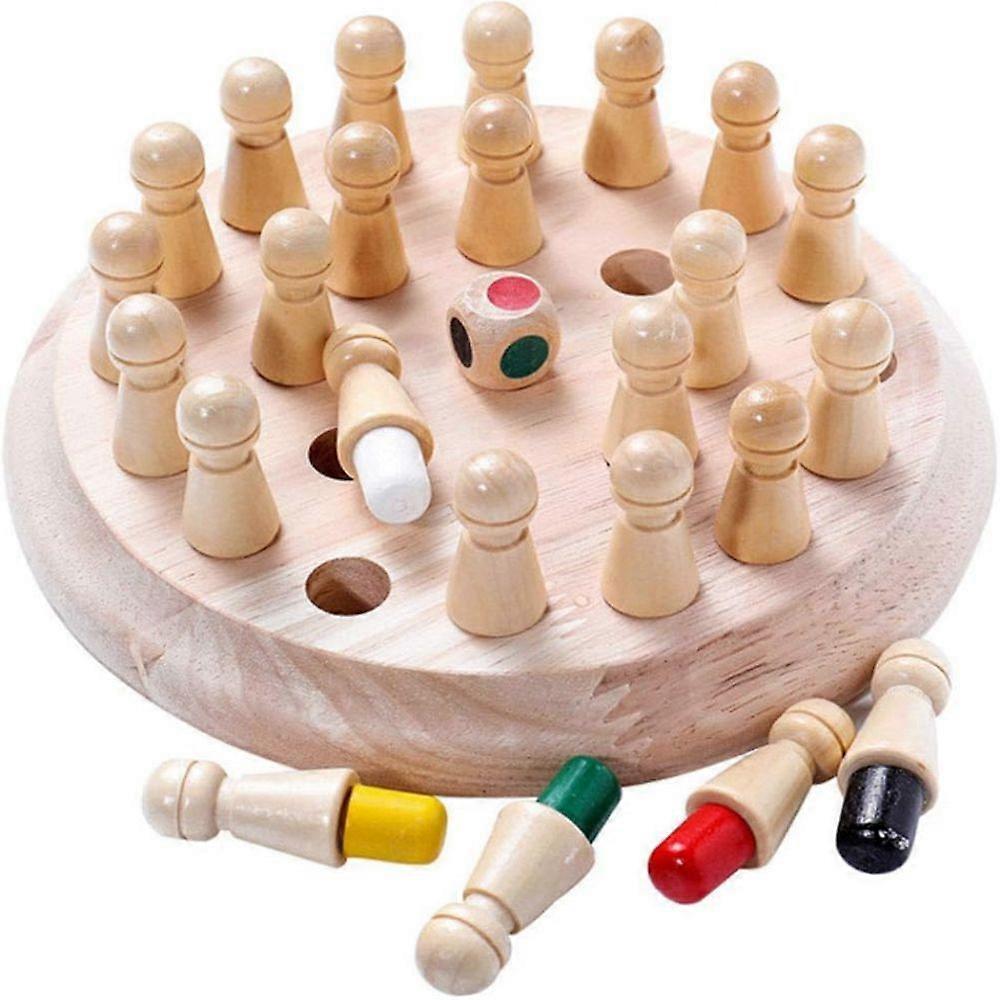 Wooden Memory Chess, A Tool For Enhancing Educational Development Through Fun Multiplayer Sessions, Perfect For Developing Color Cognitive Ability In