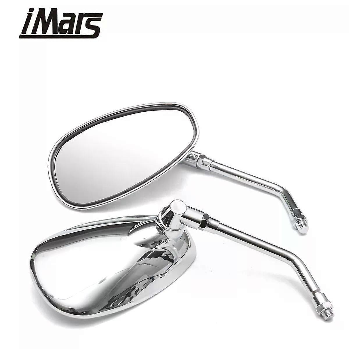 Chrome Motorcycle Mirrors, Universal Fit with Adjustable Mirror Angle and Wider Field of View for Enhanced Visibility
