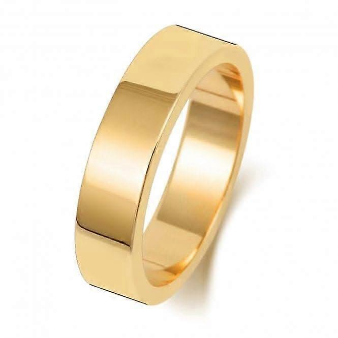 Wedding Band 9K Flat Flat 5 mm -1.75 Wedding Ring W175H