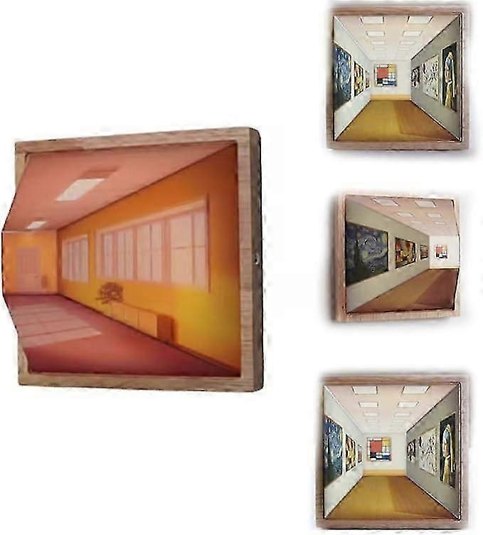 3D Naked Eye Visual Night Light, Three Dimensional Visual Effect LED Lights, Wall Mounted Design Night Light for Wall, Three Color Light Effect Adjust