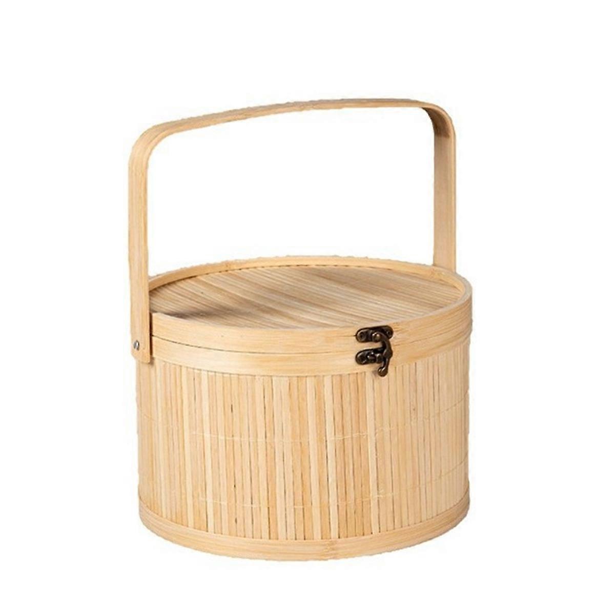 Bambusvevd antikkfarget bakverk spesialgavekurv