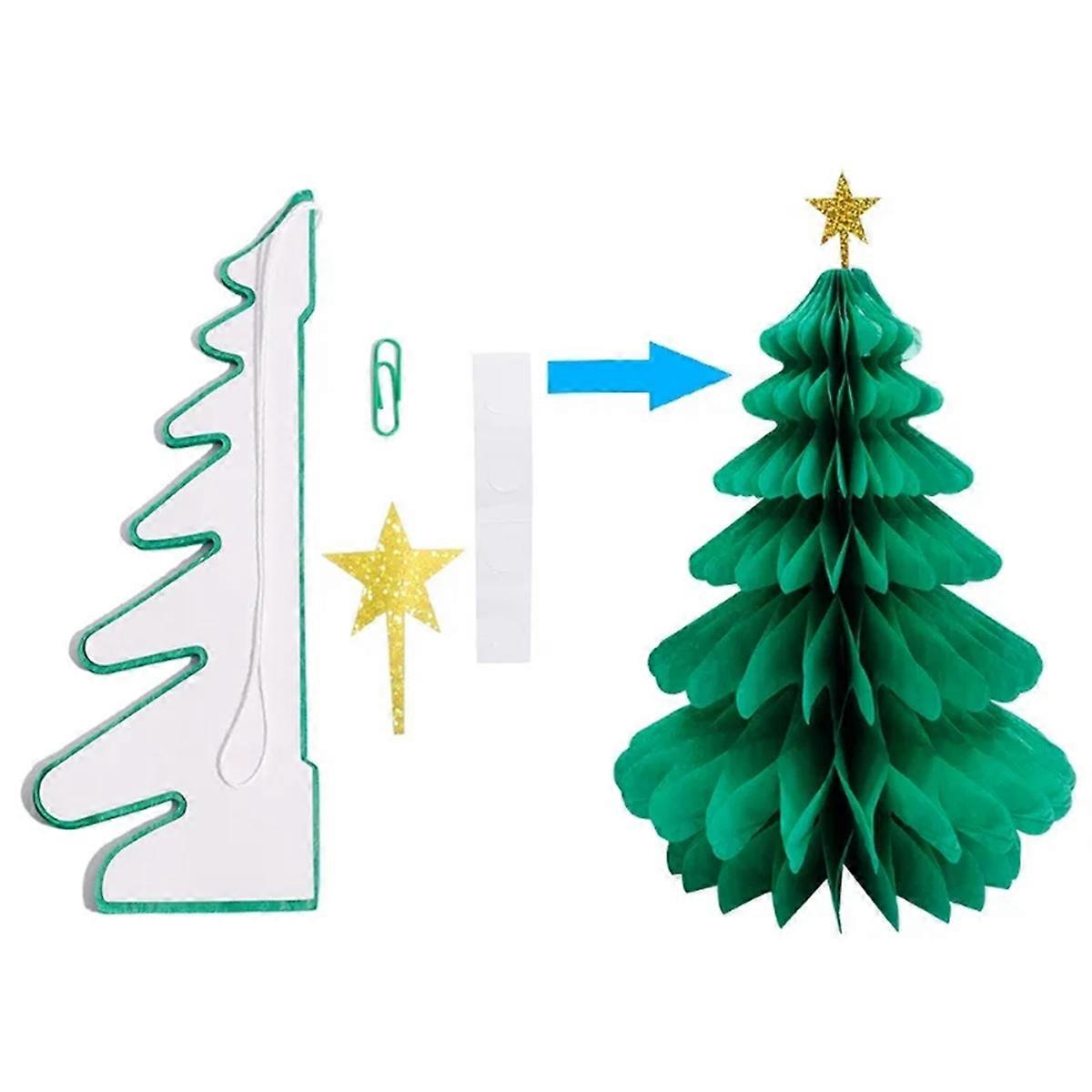 12PCS Christmas Tree Paper Honeycomb Pendant Table Decoration B