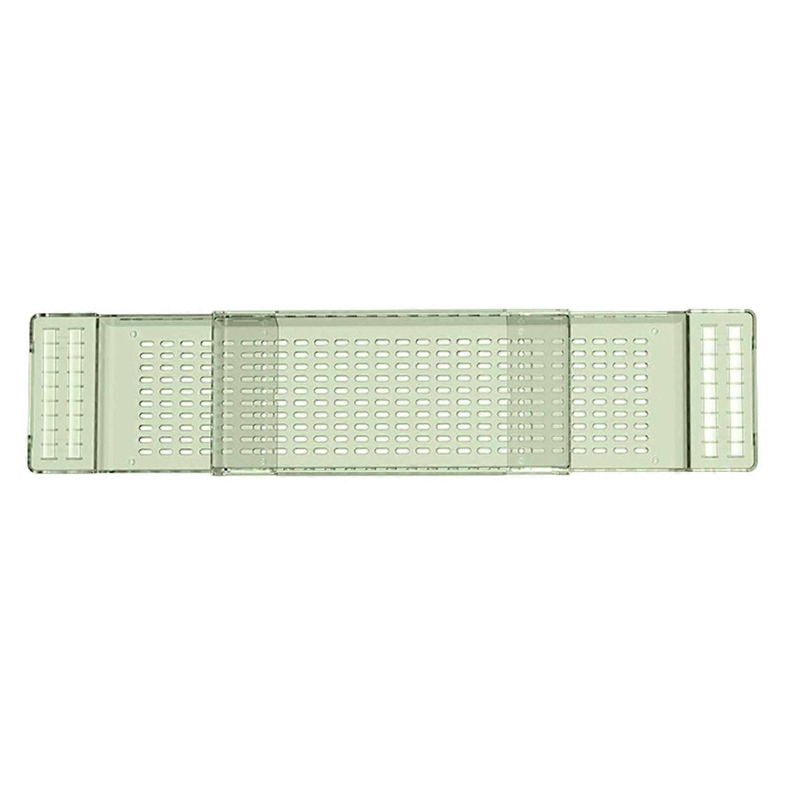 Elegant Bath Rack for Tub with Adjustable Length Convenient for Holding Books Wine and Bath Orhanization Daily Use Transparent green