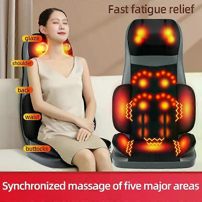 EU plug Electric Heating Back Waist Massager for Car Chair Office Lumbar Neck Vibration Cushion Shoulder Back Massage Cushion