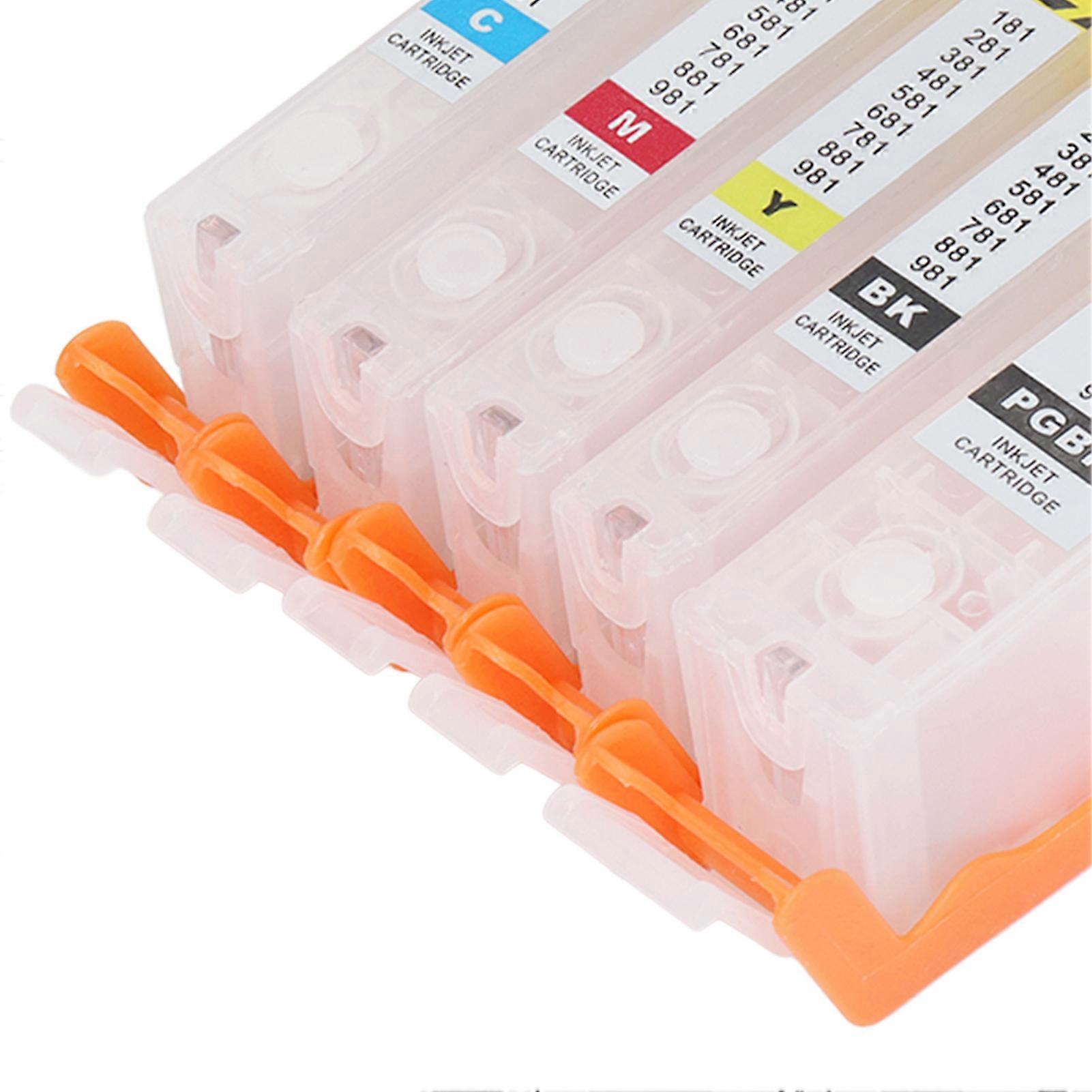 5 Pack PGBK BK CMY Refillable Ink Cartridges with Permanent Chip 480/481