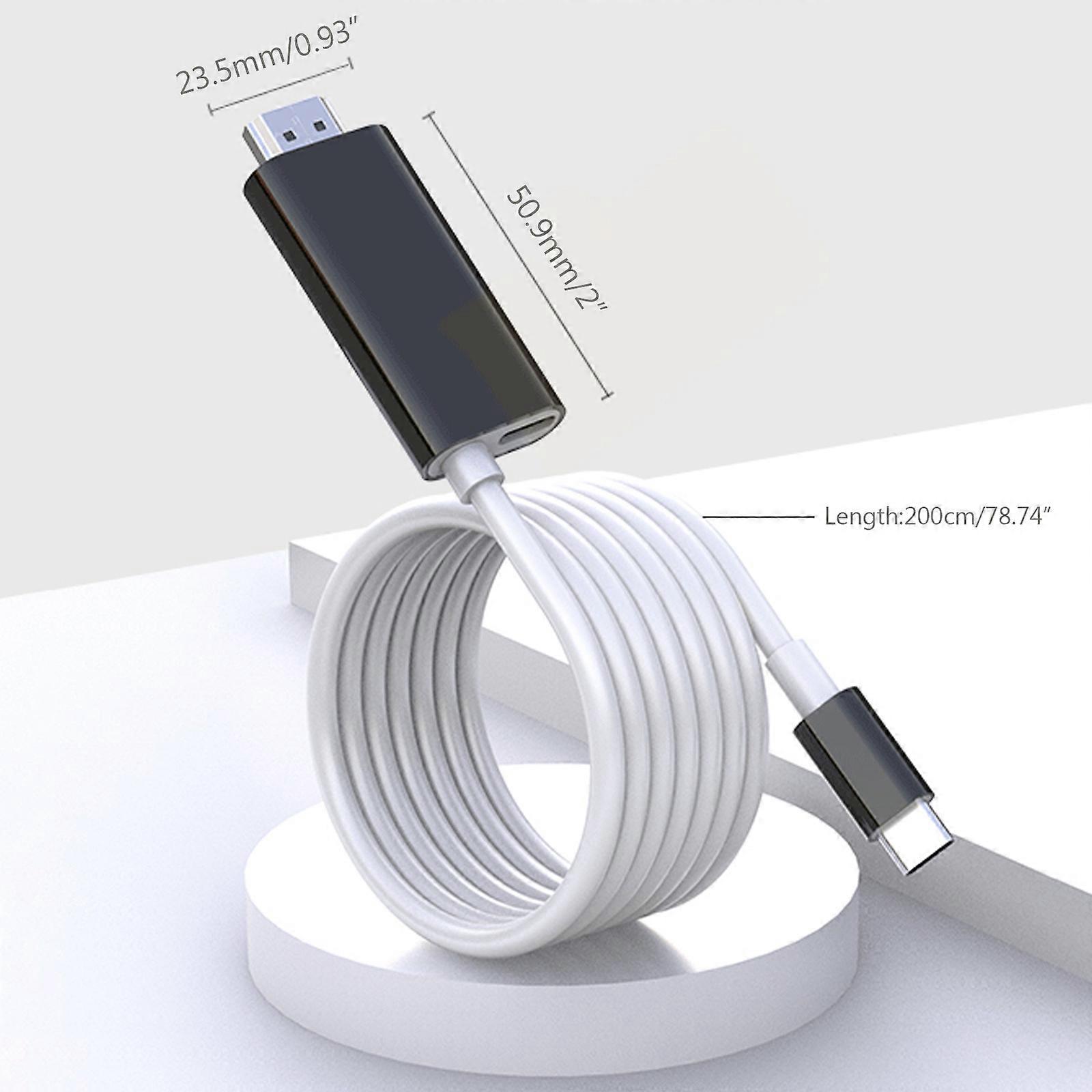 USB C to HDMI--compatible Adapter 4K Cable Type-C to HDMI--compatible for Switch Computer Cables Interconnects Blue