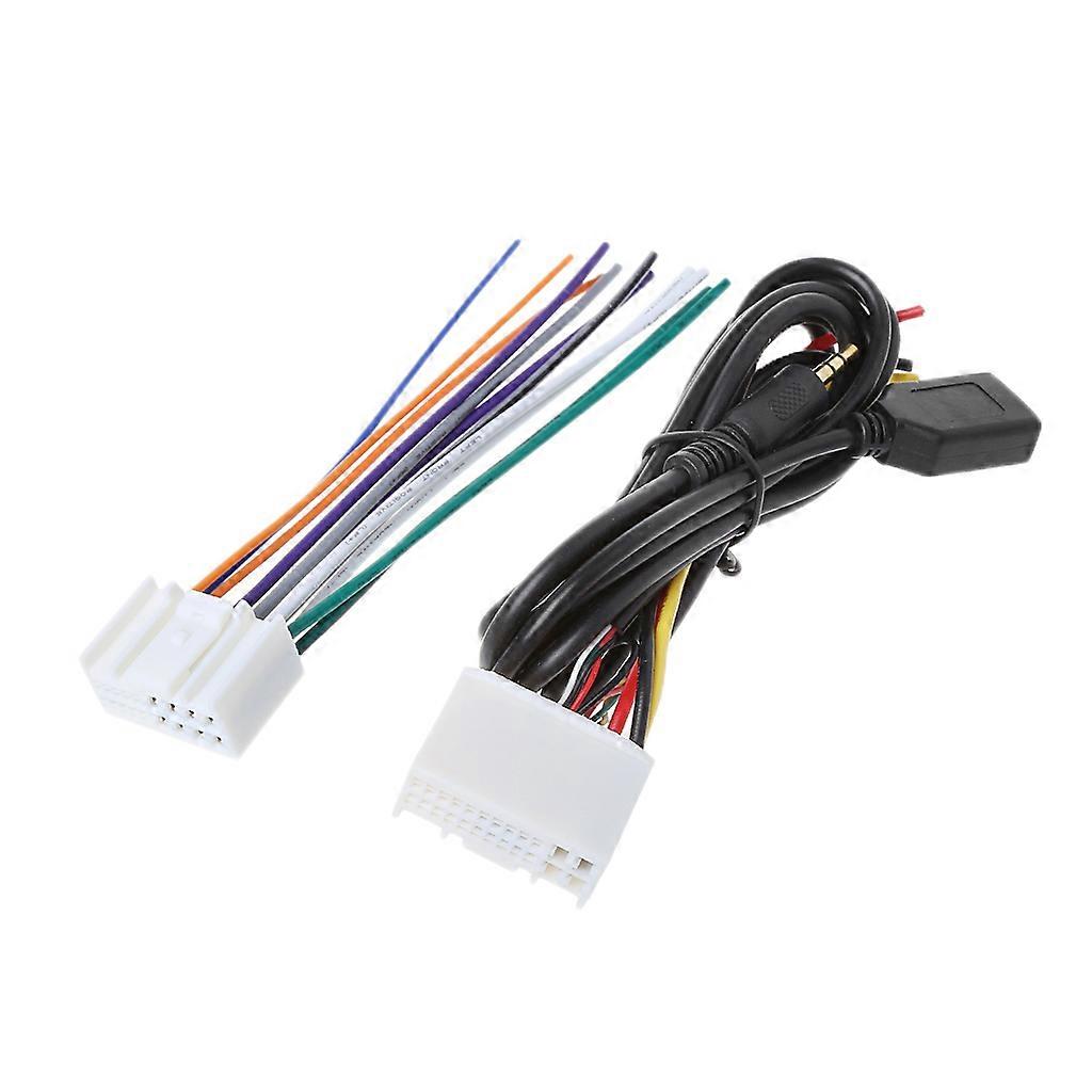 Cable Adapter Plug Connector Wiring Harness Universal Accessory Wire For Radio Car Android Head Unit with USB&AUX Plug Multi