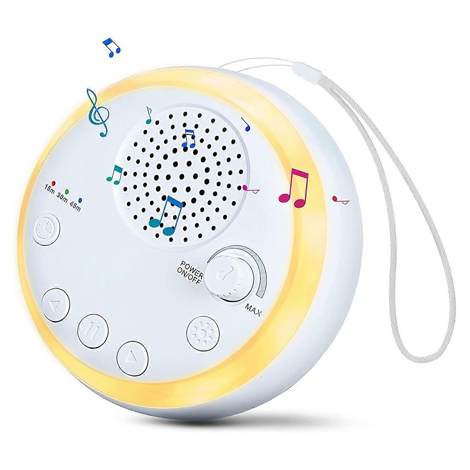 White Noise Sound Machine With Night Light For Travel And Baby Naps Portable Travel Size Compact